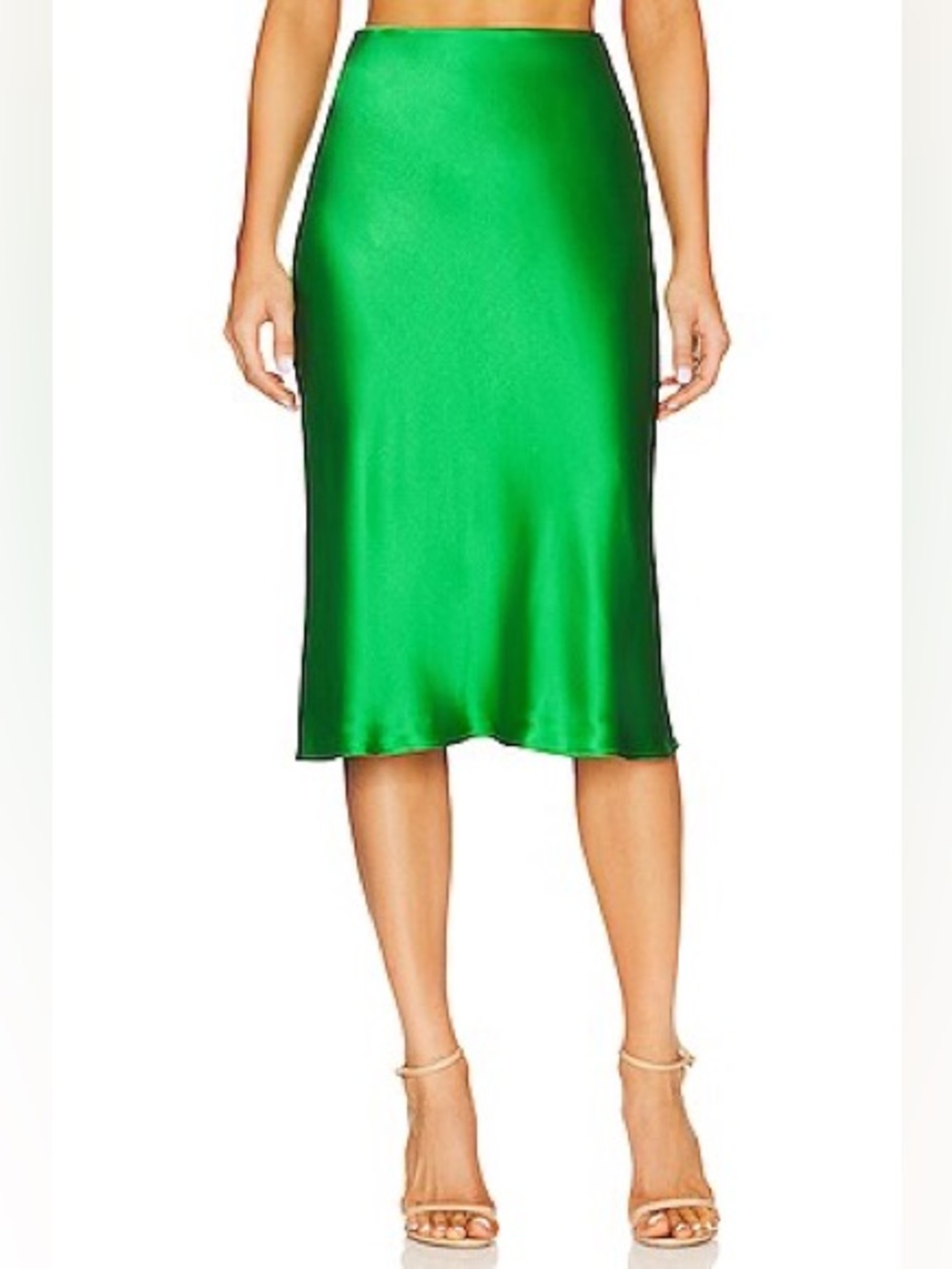 L’Agence | Perin Silk Satin Midi Flowy Skirt